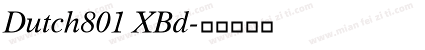 Dutch801 XBd字体转换